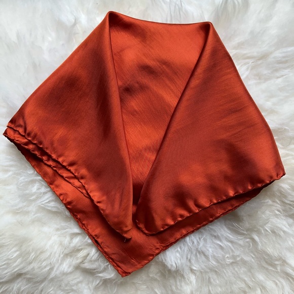 Vintage Accessories - Orange Vintage Silk Scarf | Ashear